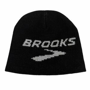BROOKS Running Black & White Beanie Hat Cap OSFM Unisex